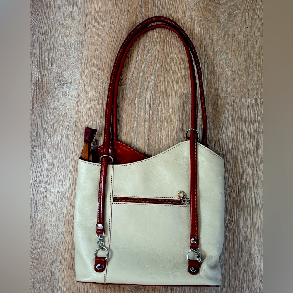 Cream & Cognac Shoulder Bag | Classic Neutral Tote Purse